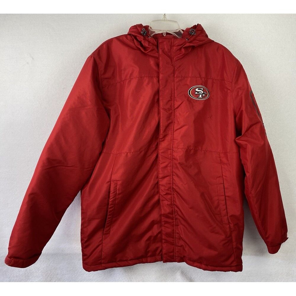 San Francisco 49ers Jacket L Red‎ Gold Full Zip Puffer